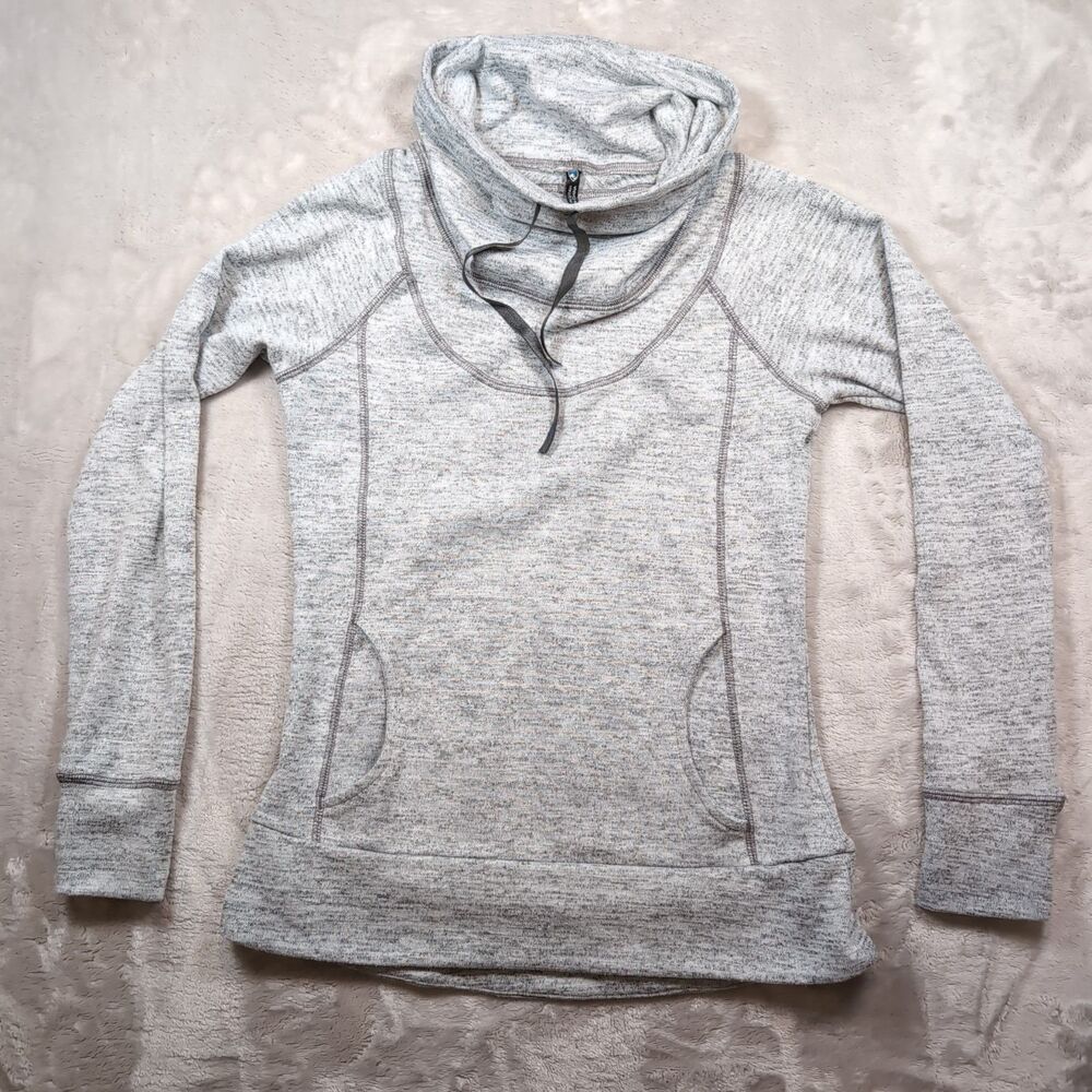 Kuhl Lea Funnel Cowl Neck Pullover Womens XS Gray Outdoors Cozy Heather Hiking